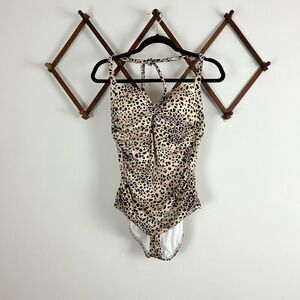 VICTORIA SECRET Leopard Print One Piece Swimsuit Size Medium EUC P494